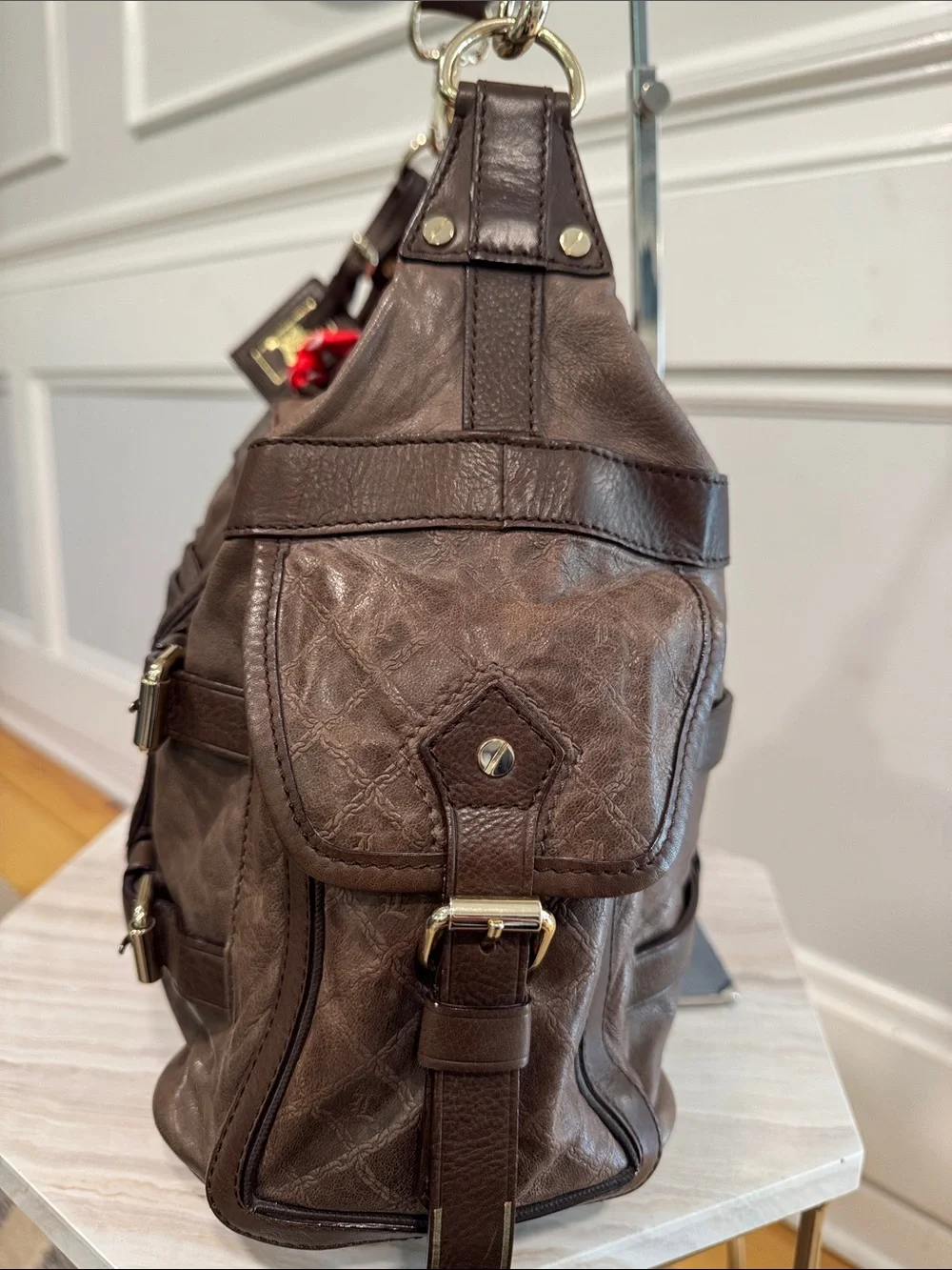 L.A.M.B. Bag Gwen Stefani LAMB Vintage Large Brown Leather Satchel
